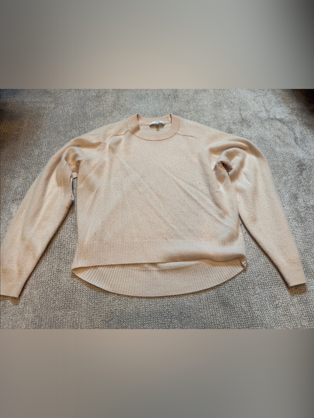 Tibi Peach Crewneck Cashmere Sweater